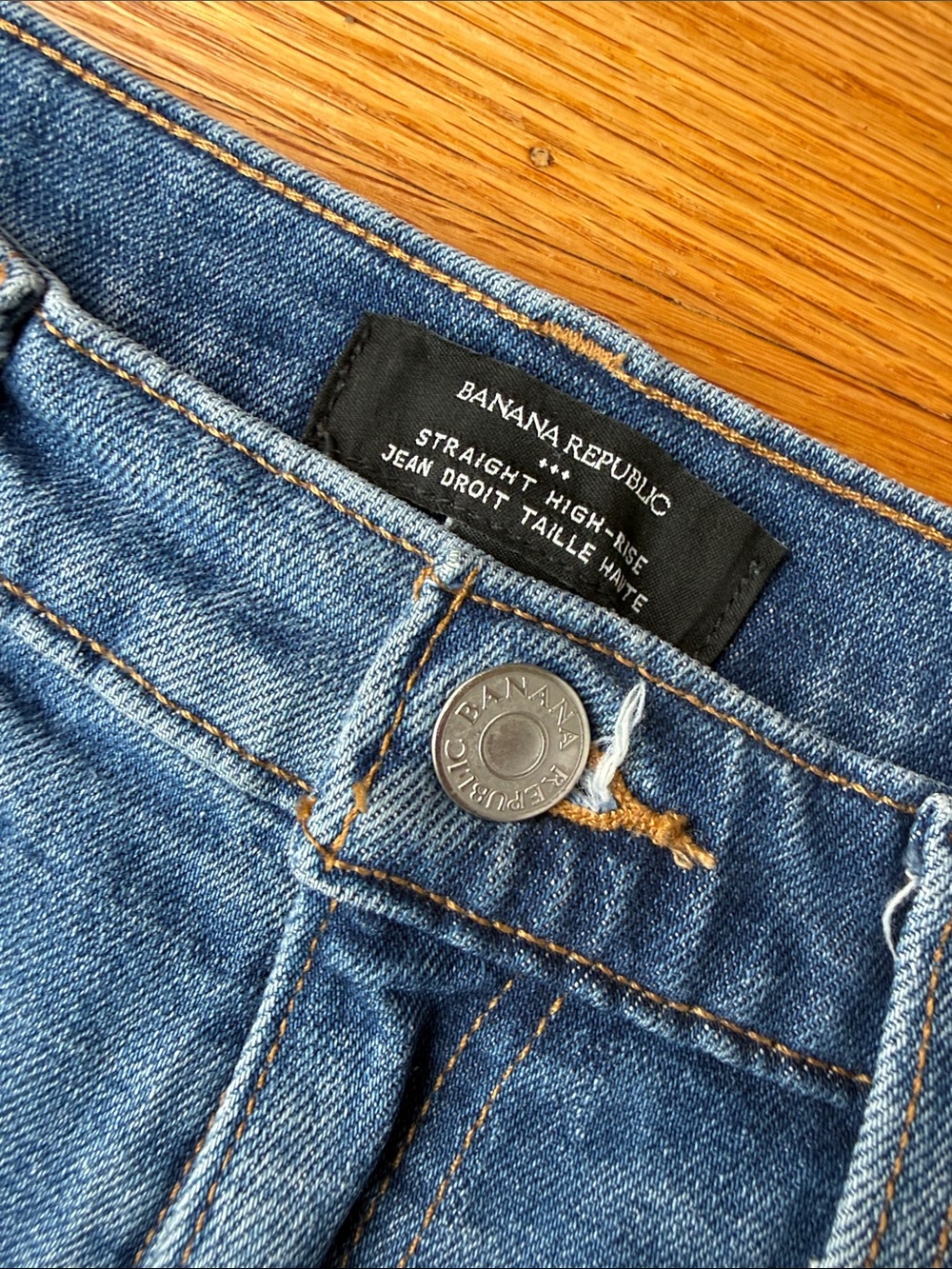 Banana Republic Straight High-Rise Denim Jeans - Medium Blue